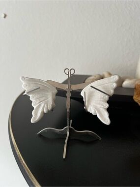 White Butterfly Wings and Stand